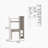 2-Piece Office Set with Bookcase & Desk in Light Gray