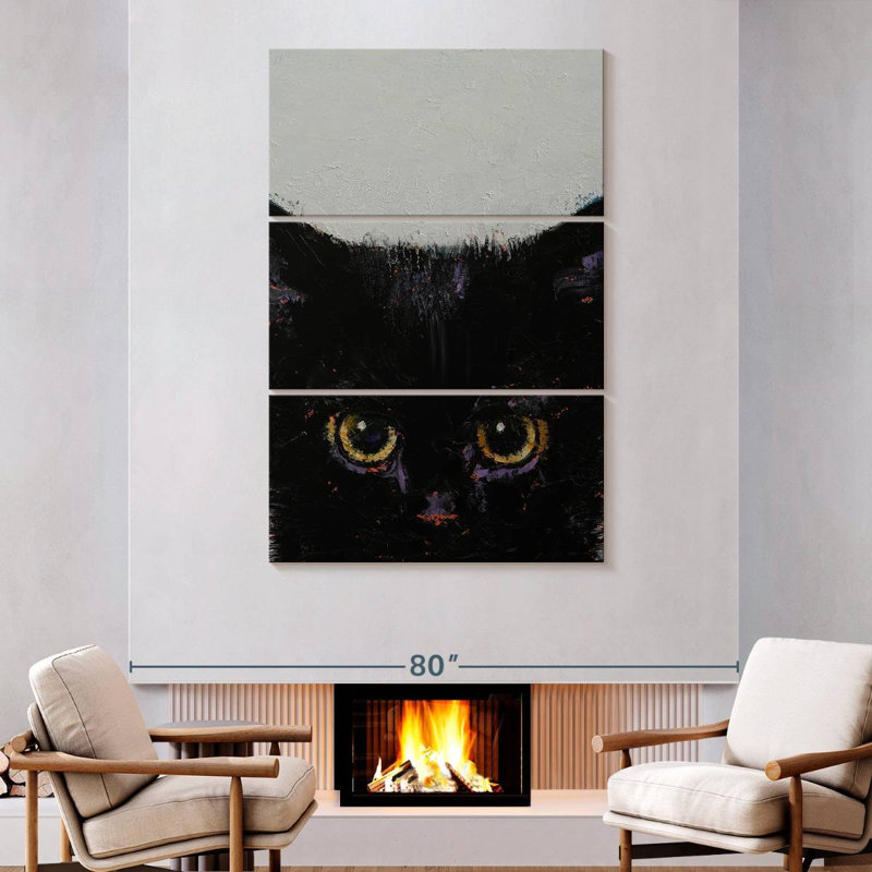 Brampt Black Kitten, 74" H x 48" W