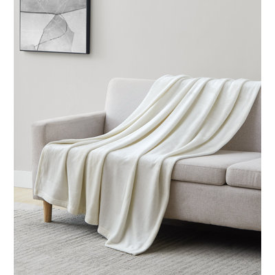 Southshore Fine Linens Microfleece Cream Oversized Throw Blanket, 280 GSM Ultra Soft Plush Microfiber Fleece, 50" x 70"