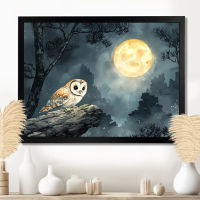 Chouette brumeuse au clair de lune - art mural grand hibou