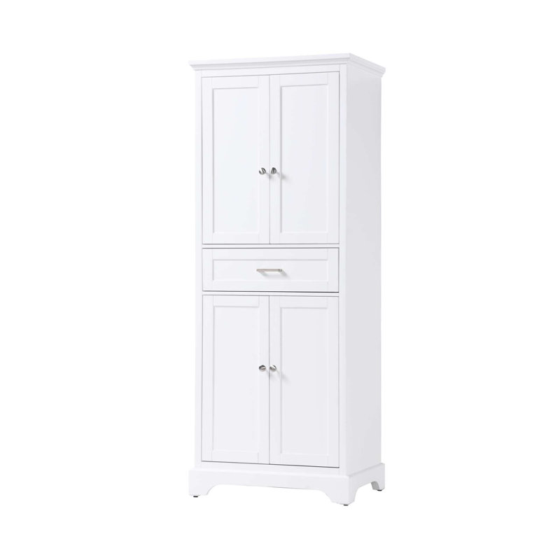 28 inch Bath Storage Cabinet in White, 72" H x 28" W x 20" D, White