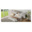 Lit superposé simple au-dessus de double en L avec échelle en L - Structure de lit mezzanine blanche pour enfants et adolescents