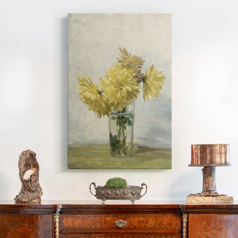 «Vintage Floral Print CCXLIX», peinture sur toile encadrée, H 49 po x l 33 po