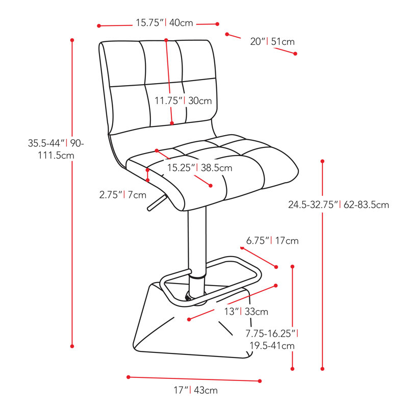 Abdussamad Upholstered Adjustable Height Bar Stool, White