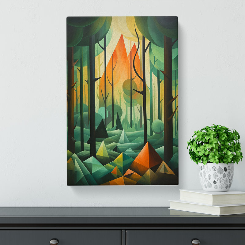 Forest Cubism - Print, 76cm H x 50cm W x 3cm D