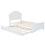 Lit plateforme en bois avec tête de lit et lit gigogne simple-1518491671