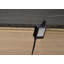 1 x table de chevet en bois massif gris chaud lignes modernes et élégantes garniture chromée garniture de chambre à coucher
