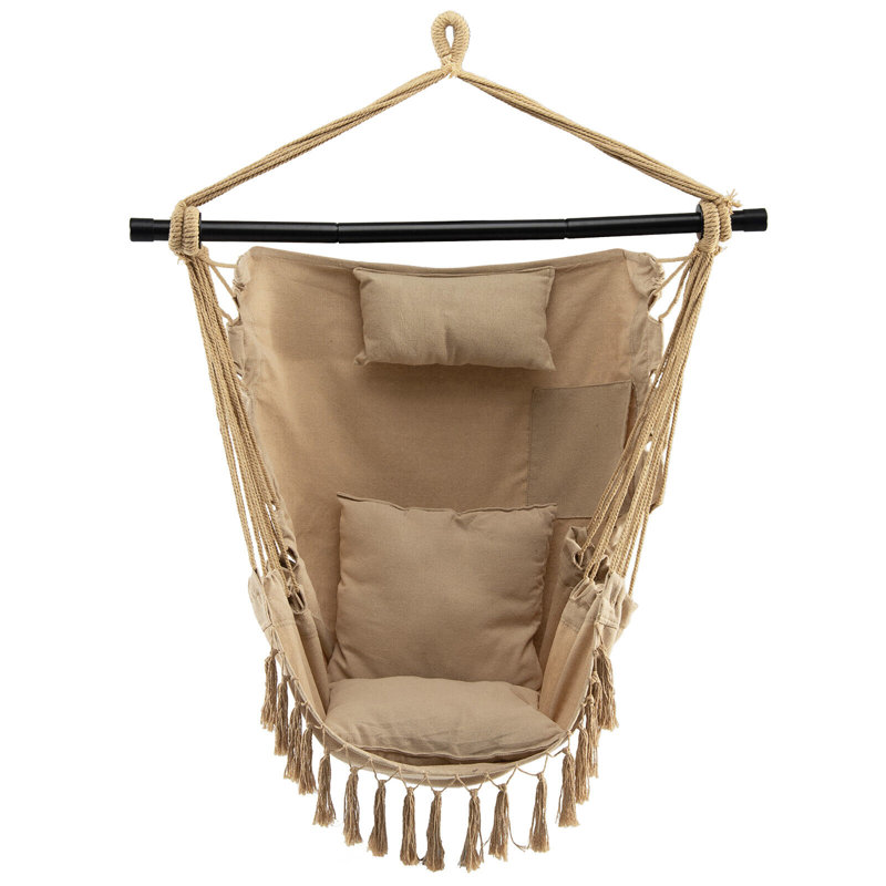 Caterin 1 Person Canvas Chair Hammock, Beige