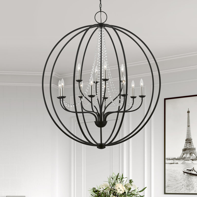 Lustre de vestibule Grande, Noir / nickel brossé