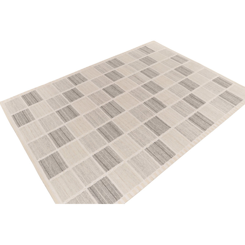 Scandinavian Wool Geometric Area Rug, Rectangle 10' x 14'