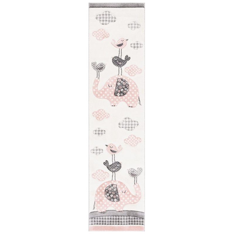 Glantz Geometric Pink/Ivory Area Rug, Runner 2'3" x 6'