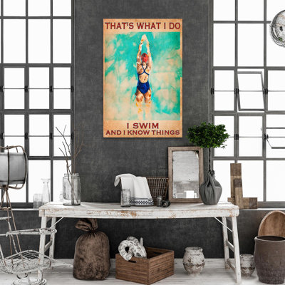 «Natation I Swim and I Know Things», impression sur toile tendue
