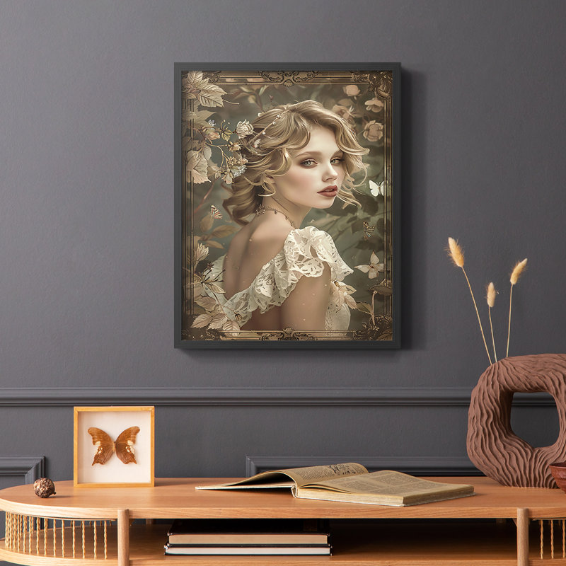 WOMEN Series CECL III - reproduction encadrée de qualité supérieure - prête à être accrochée - aucun clou requis, Noir