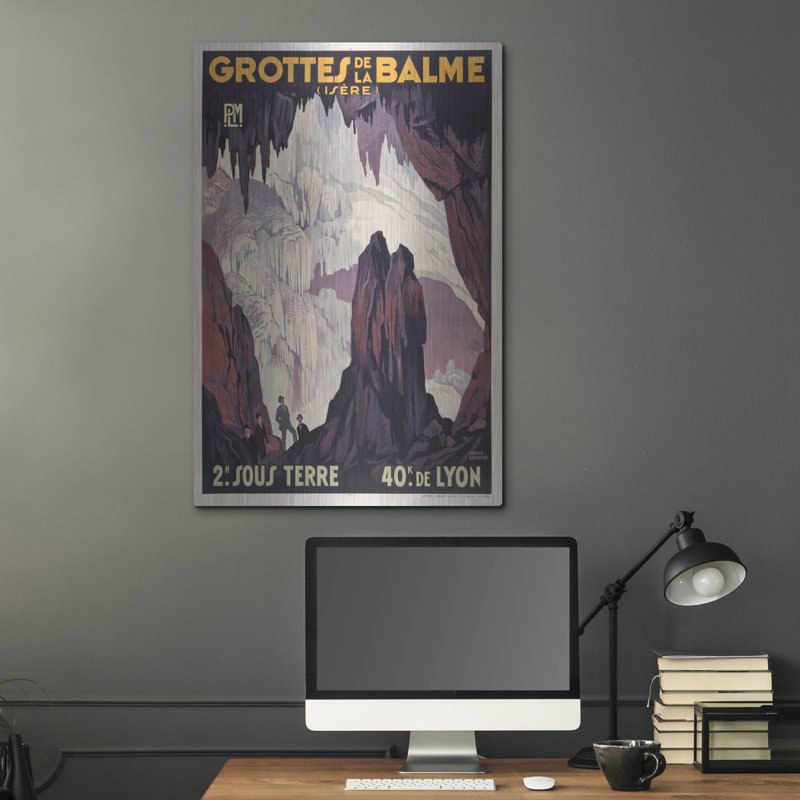 Art mural de luxe «Grottes De La Balme» par Vintage Posters, H 36 po x l 24 po