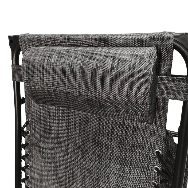 Charnissa Multi Position Garden Gravity Relaxer Chair Sun Lounger with Sun Canopy in Grey