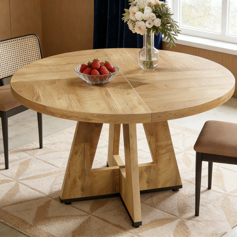 Table de salle à manger en bois pour 4 personnes, Naturel