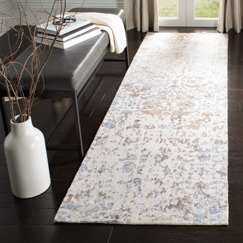 Stambaugh Hand Tufted Viscose Floral Rug, Runner 2'6" x 8'
