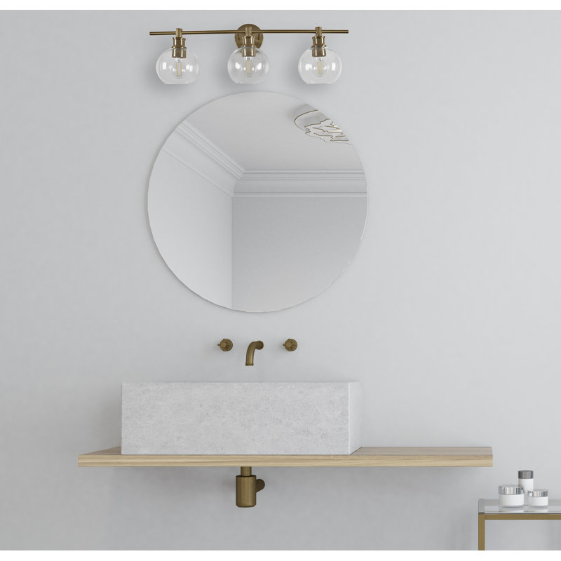 Éclairage pour meuble-lavabo à 3 lumières à intensité variable Lyndzey, Or