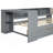 Wood Platform Bed With Storage Shelves, Drawers, Charging Station And Upholstered Headboard-2121483025-2121483026