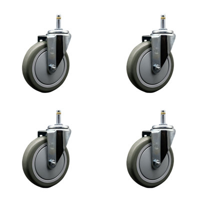 urethane Swivel Grip Ring Stem Caster Set