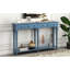 Console bleu marine avec 4 tiroirs et tablette ouverte By. Pin rétro de style rétro. Le plateau de table robuste peut supporter 220 lb, le tiroir 15 inférieur et 33 lb. Table fonctionnelle fonctionnelle. Instructions d'assemblage-1800530415