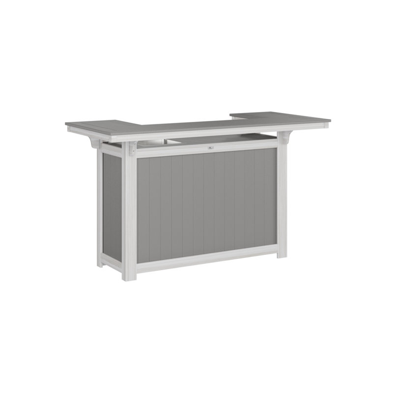 Outdoor Rectangle Bar Table, Seashell, Light Gray