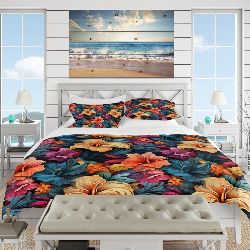 Ensemble de housse de couette Ethereal Tropics, Housse de couette simple + 1 taie décorative stan