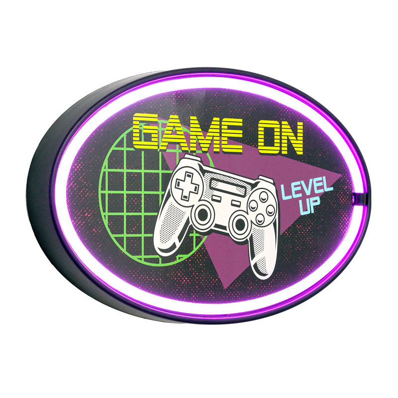 American Art Decor Game On Oval Neon Rope Bar Sign - 16"