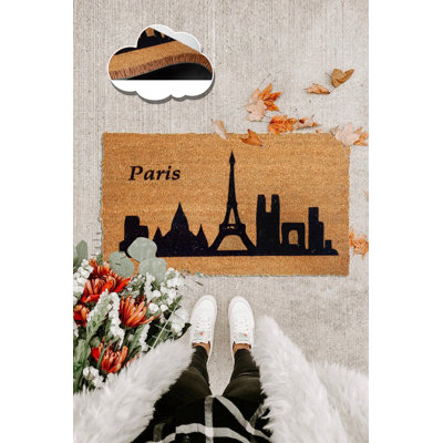 Tapis de porte d'extérieur antidérapant Aleyza 24 po x 16 po