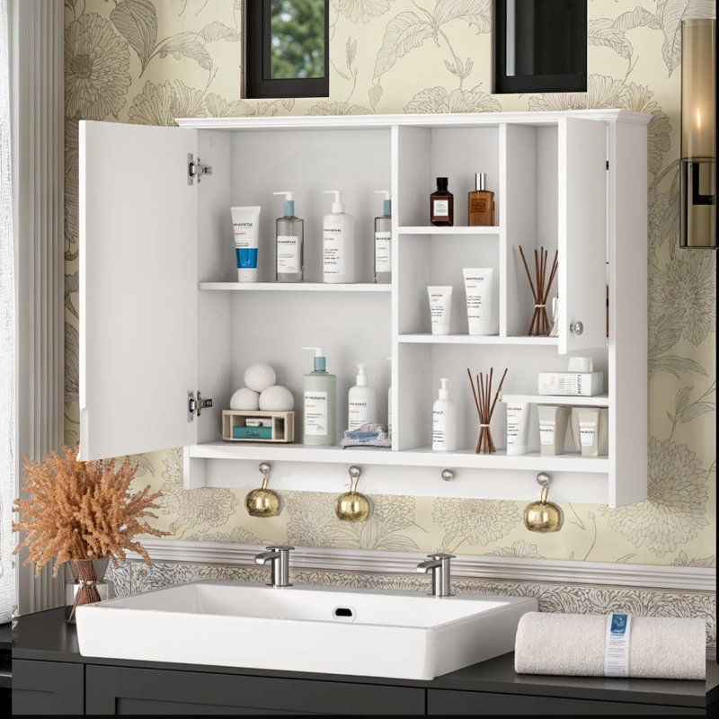 Pharmacie murale 36 "avec porte miroir, Blanc