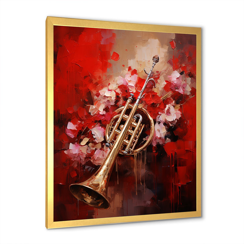 Regal Red Trumpet Triumph I, Cadre doré simple, H 20 po x l 12 po x P 1 po