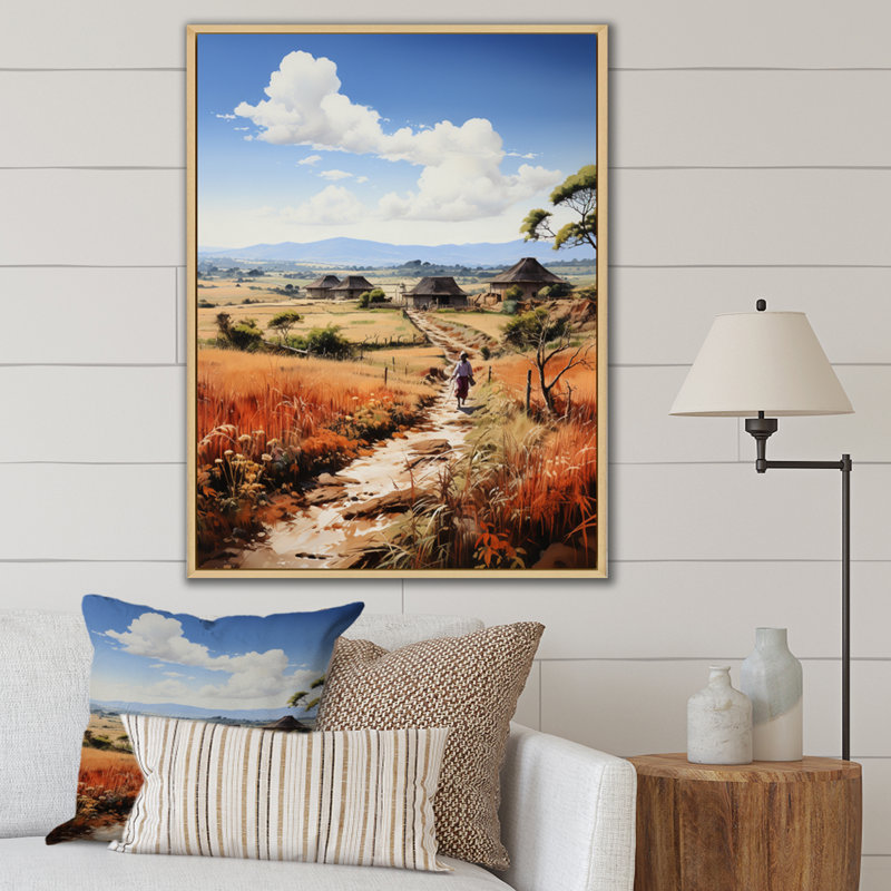 «Kendol African Tribes Kikuyu Harvest II», reproduction sur toile, H 32 po x l 16 po, Cadre naturel flottant