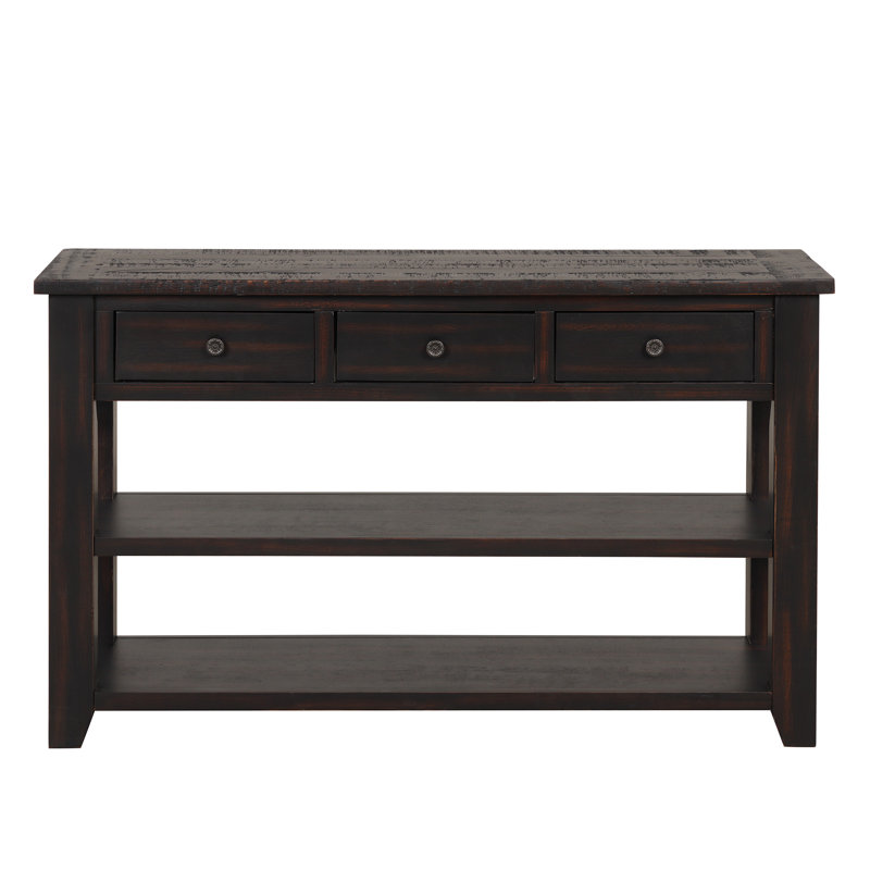 48'' Solid Pine Wood Top Console Table