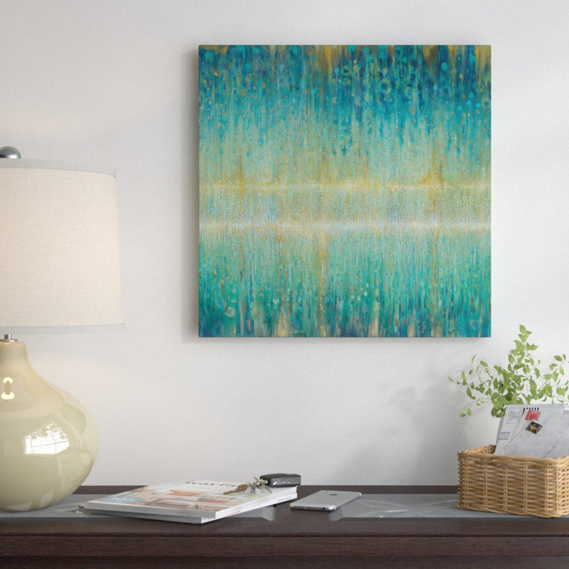 «Rain Rain Abstract I», reproduction d'art sur toile tendue, H 12 po x l 12 po x P 0,75 po, Pas de tapis, Toile tendue