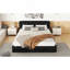 Grand lit plateforme tapissier, noir