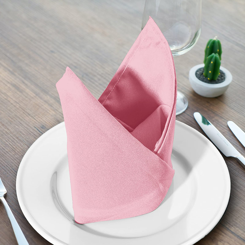 Serviettes en polyester et coton, Rose