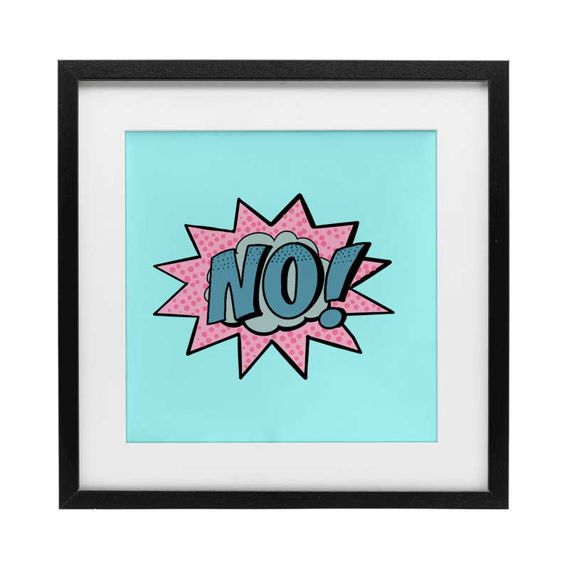 «No Comic Spocal Bubble», reproduction sous verre encadrée, design par Ashley Singleton, H 16 po x l 16 po, Cadre noir minuit