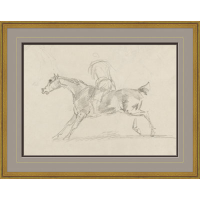 «Figure on Horseback» par Sawrey Gilpin, reproduction de dessin encadrée