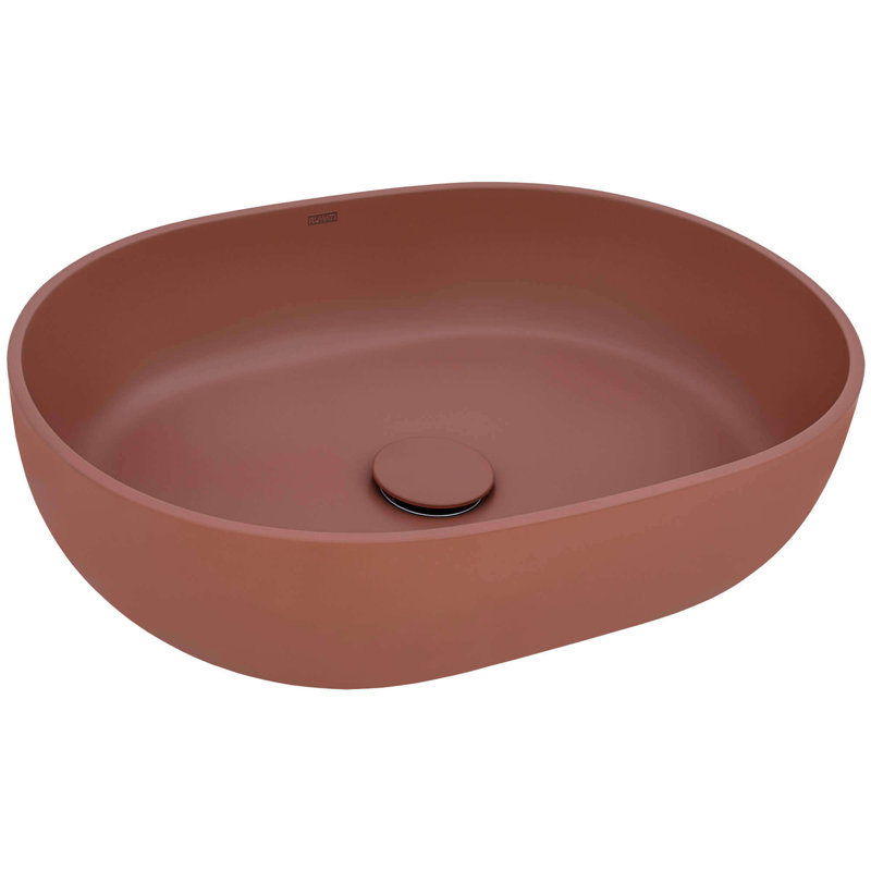 Oval Vessel Bathroom Sink, Sedona Clay