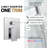 LAVA ODORO Modern Square Shower System With Rainfall Shower Head And Handheld Spray, Pressure Balanced Valve, All-Metal Construction, Diverter Trim Kit-114406162