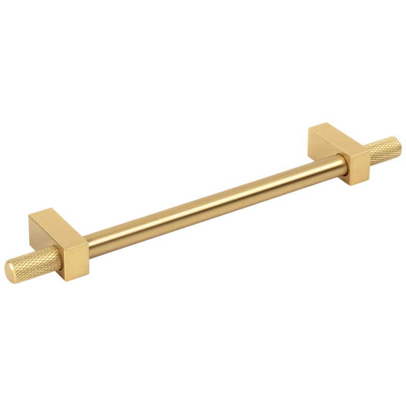 Larkin 4 Knurled Ends Bar Pull, Brushed Gold, 3 3/4"