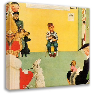 Waiting for the Vet by Norman Rockwell Gallery Wrapped Canvas