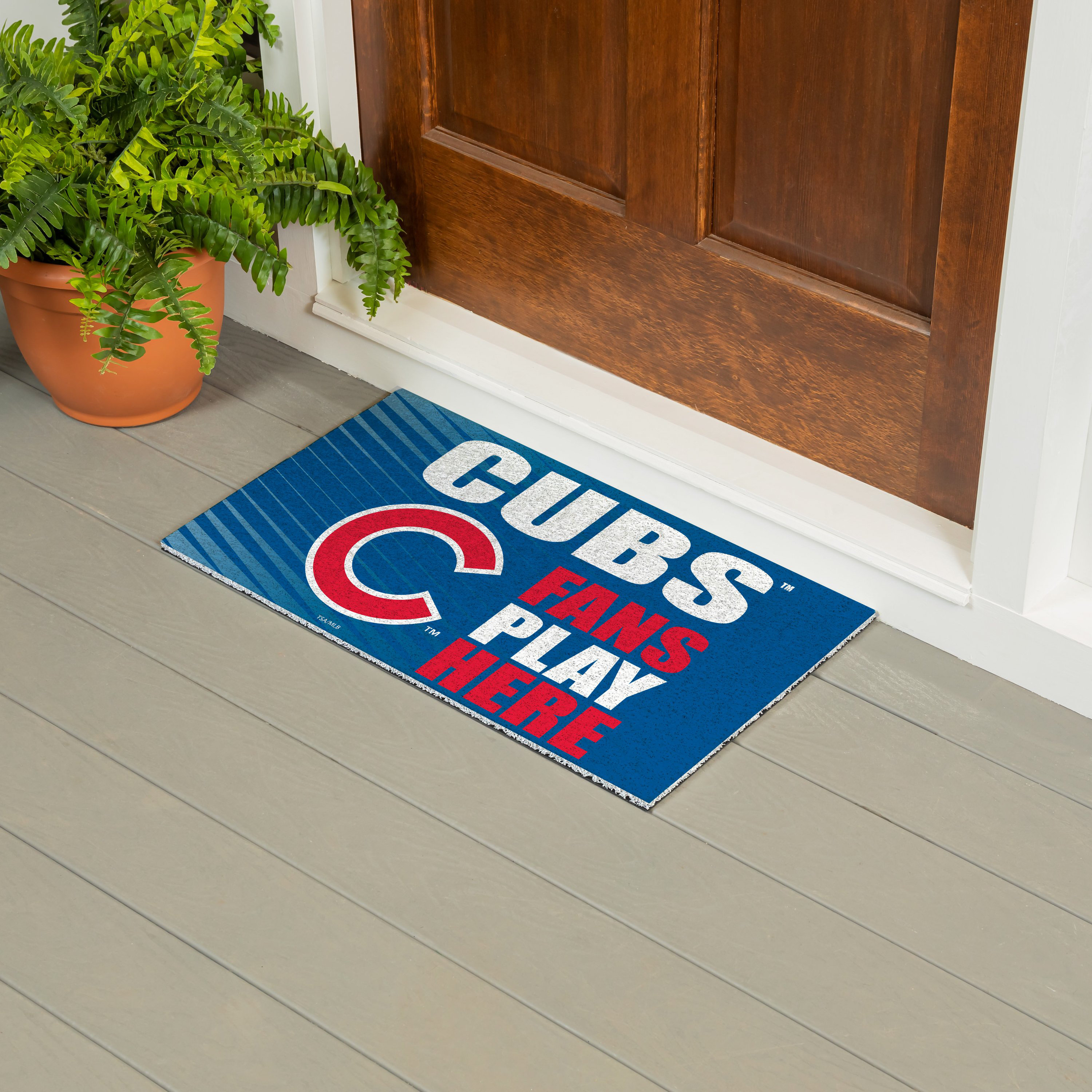 Ebern Designs Chicago Cubs Fan PVC Mat, 28
