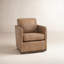 Fauteuil pivotant rembourré en cuir véritable Bobbi-117798968