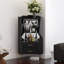 Bar en bois avec 2 tablettes de rangement ouvertes et 2 tiroirs-415696392