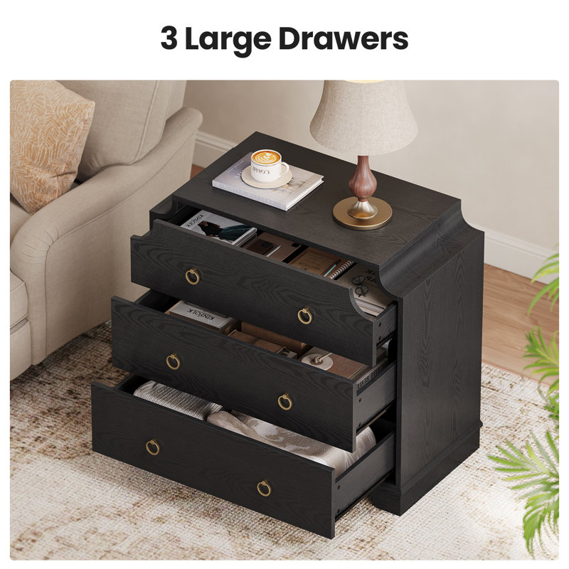 Vintage 3-Drawer Nightstand