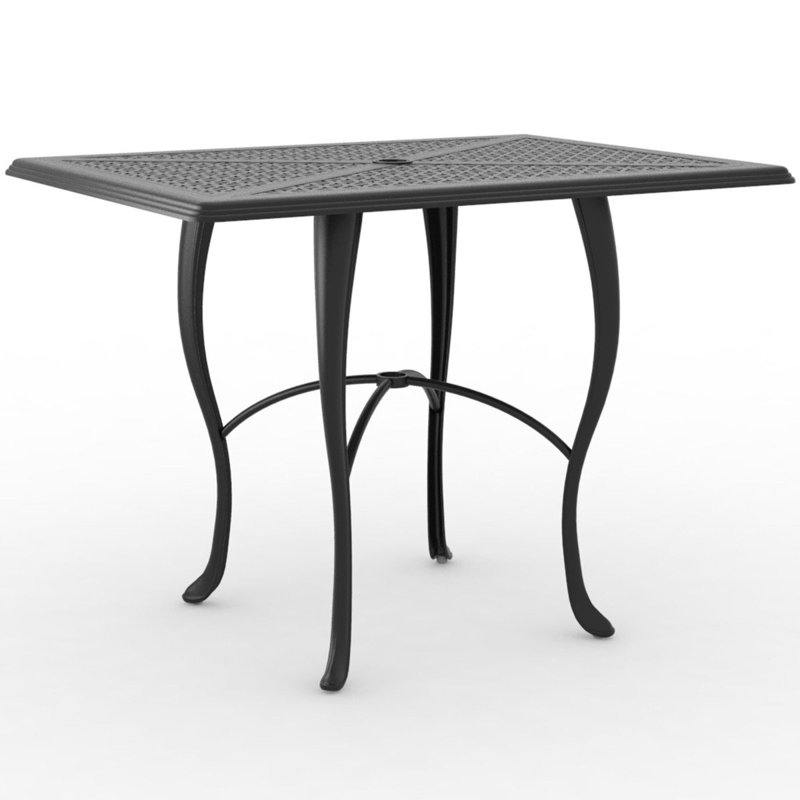 Table de parasol rectangulaire à hauteur de comptoir, Graphite