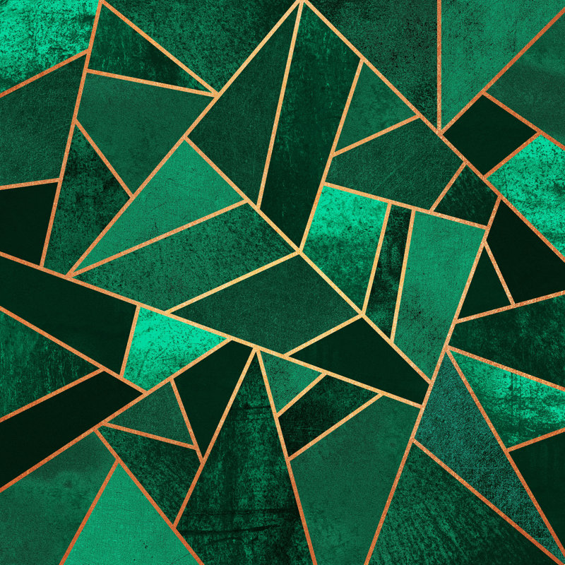 «Emerald» par Elisabeth Fredriksson - reproduction d'art sur toile tendue, L 12 po x H 12 po