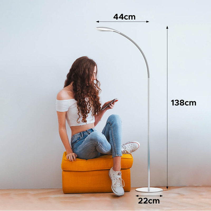 Ironwood Floor Lamp for Reading, Crafting & Hobby Work – Bright, True Colour, Daylight LED Desk Light for Improved Focus & Reduced Eye Strain – Ideal Reading Lamps / Study Lamps Office