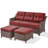 Sami 3-Piece Wicker Patio Furniture Ottoman & Sofa Set, 6-Inch Thick Cushioned-502740225